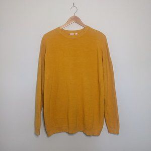 Pumpkin Rib-knit Drop-shoulder Sweater